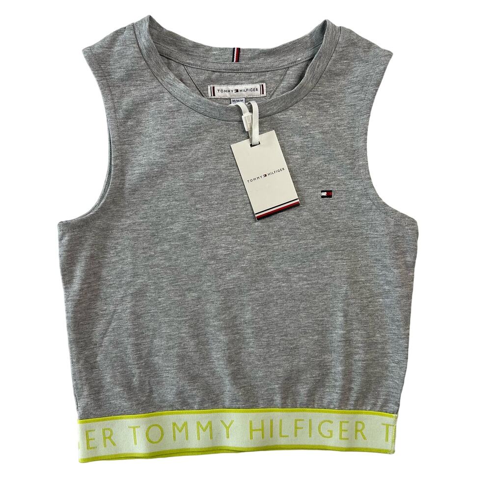 NWT Tommy Hilfiger Girls Medium 8/10 Cropped Sports Top Gray